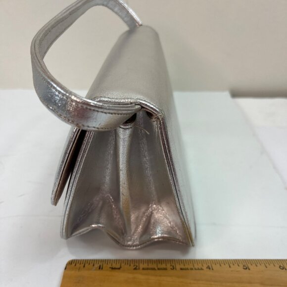 Vintage Silver Metallic Shoulder Bag By Creations International 2t - Picture 7 of 7